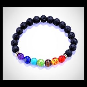 7 chakras bracelet with Lava Stones